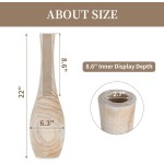 Hanobe-Bodenvase, Heimdekoration: 55,9 cm hohe, dekorative Holzvasen für das Wohnzimmer, große rustikale Bauernhaus-Boho-Vase für Esstisch, Herzstück, Schlafzimmer, Ecke, Flur Hanobe-Bodenvase, Heimdekoration: 55,9 cm hohe, dekorative Holzvasen für das Wohnzimmer, große rustikale Bauernhaus-Boho-Vase für Esstisch, Herzstück, Schlafzimmer, Ecke, Flur