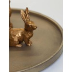 DN DECONATION Goldene Polyresin-Hasen-Dekor-Kaninchenfiguren, Osterhasen-Statue, 3er-Set für frühlingshafte Tischdekoration DN DECONATION Goldene Polyresin-Hasen-Dekor-Kaninchenfiguren, Osterhasen-Statue, 3er-Set für frühlingshafte Tischdekoration