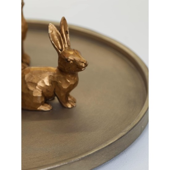 DN DECONATION Goldene Polyresin-Hasen-Dekor-Kaninchenfiguren, Osterhasen-Statue, 3er-Set für frühlingshafte Tischdekoration DN DECONATION Goldene Polyresin-Hasen-Dekor-Kaninchenfiguren, Osterhasen-Statue, 3er-Set für frühlingshafte Tischdekoration