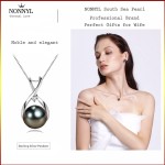 Geschenke für Ehefrau, Frauen, Jahrestag – Halskette mit schwarzen Tahiti-Perlen – Mutter, Freundin, ihr feiner Schmuck, Muttertag, Valentinstag, Weihnachten, Geburtstag