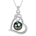 Geschenke für Frauen – Halskette mit schwarzen Tahiti-Perlen – Geschenk für Frau, Hochzeit, Geburtstag, Jahrestag, Schmuck – Mutter, Freundin, Muttertag, Geschenke für Mutter, Frauen, Valentinstag, Weihnachten