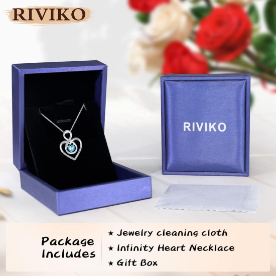 RIVIKO Unendlichkeits-Herz-Symbol-Halskette für Frauen, 925er Sterlingsilber, Liebesherz-Anhänger, Valentinstag, Jahrestag, Geburtstag, Weihnachten, Schmuck, Geschenke für Frauen, Mutter, Ehefrau, Schwester, ihre Freunde RIVIKO Unendlichkeits-Herz-Symbol-Halskette für Frauen, 925er Sterlingsilber, Liebesherz-Anhänger, Valentinstag, Jahrestag, Geburtstag, Weihnachten, Schmuck, Geschenke für Frauen, Mutter, Ehefrau, Schwester, ihre Freunde