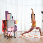 Yogamatten-Aufbewahrungsregal für Heim-Fitnessgeräte, Trainingsgeräte-Organizer, Yogamatten-Halter für Hanteln, Kettlebells und mehr, Fitness-Zubehör, Fitnessstudio-Essentials, Organisation von Fitness-Trainingsgeräten für Damen und Herren