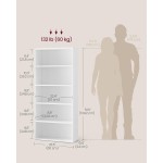 VASAGLE CUSTOS Collection – Bücherregal, 5-stöckiges Bücherregal, Bücherregal, offenes Aufbewahrungsregal, 23,9 x 59,9 x 132,8 Zoll, für Wohnzimmer, Heimbüro, Esszimmer, Wolkenweiß ULBC165T14