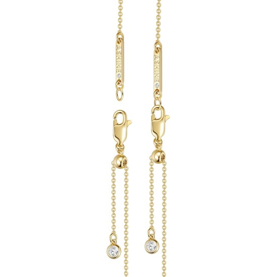 ASHINE 14K vergoldete Doppelherz-Halskette mit Zirkonia, süße zierliche Liebesherz-Halskette für Frauen zum Valentinstag