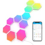 Govee Glide Hexa-Lichtpaneele, RGBIC-Hexagon-LED-Wandleuchten, Wi-Fi-Smart-Home-Kreativwandleuchten mit Musiksynchronisierung, funktioniert mit Alexa Google Assistant für Indoor-Gaming-Dekoration, 10er-Pack