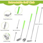 AOSITE Kleinkind-Golfset, 5-in-1-Klebe-Golfspielspielzeug für Kinder mit 3 Golfschlägern, Putting-Matte, 4-seitigem Chipping-Netz, Golfsport für Kinder, Indoor-Outdoor-Spielzeug, Kinder-Golfset, Aktivitätsparty, Geburtstagsgeschenk ab 3 Jahren