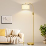 Nintiue Upgraded Modern Arc Dimmbare hohe Steh-Stehlampe mit Leinenschirm, 1200 Lumen LED-Glühbirne im Lieferumfang enthalten, für Wohn- und Lesezimmer, Schlafzimmer, Büro und Kinderzimmer, Gold Nintiue Upgraded Modern Arc Dimmbare hohe Steh-Stehlampe mit Leinenschirm, 1200 Lumen LED-Glühbirne im Lieferumfang enthalten, für Wohn- und Lesezimmer, Schlafzimmer, Büro und Kinderzimmer, Gold