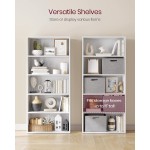 VASAGLE CUSTOS Collection – Bücherregal, 5-stöckiges Bücherregal, Bücherregal, offenes Aufbewahrungsregal, 23,9 x 59,9 x 132,8 Zoll, für Wohnzimmer, Heimbüro, Esszimmer, Wolkenweiß ULBC165T14