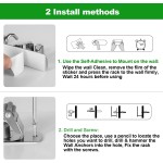 voze 5 Regale und 4 Haken, Mopp- und Besenhalter, Wandhalterung, selbstklebend, robust, Besenaufhänger, Organizer, Aufbewahrung, Werkzeugregale für Küche, Garten, Wäscherei, Garage