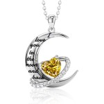 Distanz-Valentinstagsgeschenk „I Love You to The Moon and Back“-Halskette für Frauen, S925-Sterlingsilber-Herz-Geburtsstein-Halskette „Forever Love“, Jubiläums-Geburtstags-Schmuckgeschenke für ihre Ehefrau