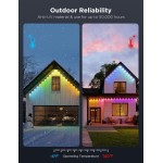 Govee Permanent Outdoor Lights Pro, 200 Fuß mit 120 RGBIC-LED-Leuchten für Tages- und Akzentbeleuchtung, 75 Szenenmodi für Außendekoration, IP67 wasserdicht, funktioniert mit Alexa, Google Assistant, Matter, Weiß