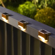 SOLPEX Solar-Terrassenleuchten für den Außenbereich, 16 Stück, Solar-Stufenleuchten, wasserdichte LED-Solarleuchten für Außentreppen, Stufen, Zäune, Hof, Terrasse und Wege (warmweiß)