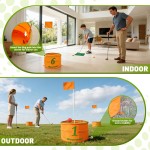 Bearwill Golf-Eimerspiel für Familie, Erwachsene und Kinder, tragbarer 6-Loch-Golfplatz mit Bällen und Flagge, Outdoor-/Indoor-Golfplatzspiel für Park, Strand, Rasen, Camping