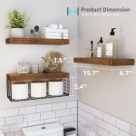 QEEIG Badezimmerregale über der Toilette – an der Wand montierte schwebende Regale zur Toilettenpapieraufbewahrung, kleines Bauernhaus-Dekorregal, 40,6 cm, 3er-Set, rustikales Braun (019-BN3) QEEIG Badezimmerregale über der Toilette – an der Wand montierte schwebende Regale zur Toilettenpapieraufbewahrung, kleines Bauernhaus-Dekorregal, 40,6 cm, 3er-Set, rustikales Braun (019-BN3)