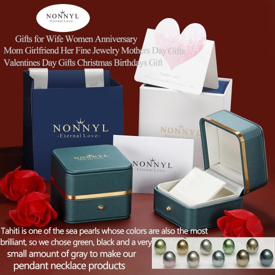 Geschenke für Frauen – Halskette mit schwarzen Tahiti-Perlen – Geschenk für Frau, Hochzeit, Geburtstag, Jahrestag, Schmuck – Mutter, Freundin, Muttertag, Geschenke für Mutter, Frauen, Valentinstag, Weihnachten