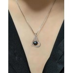Geschenke für Frauen – Halskette mit schwarzen Tahiti-Perlen – Geschenk für Frau, Hochzeit, Geburtstag, Jahrestag, Schmuck – Mutter, Freundin, Muttertag, Geschenke für Mutter, Frauen, Valentinstag, Weihnachten