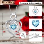 RIVIKO Unendlichkeits-Herz-Symbol-Halskette für Frauen, 925er Sterlingsilber, Liebesherz-Anhänger, Valentinstag, Jahrestag, Geburtstag, Weihnachten, Schmuck, Geschenke für Frauen, Mutter, Ehefrau, Schwester, ihre Freunde RIVIKO Unendlichkeits-Herz-Symbol-Halskette für Frauen, 925er Sterlingsilber, Liebesherz-Anhänger, Valentinstag, Jahrestag, Geburtstag, Weihnachten, Schmuck, Geschenke für Frauen, Mutter, Ehefrau, Schwester, ihre Freunde
