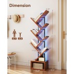 Casaottima Baum-Bücherregal mit LED-Lichtern, schmales Bücherregal mit 6 Ebenen für kleine Räume, hohes Aufbewahrungsregal aus Stahl und Holz mit Schrank, Heimdekoration und Organizer für Wohnzimmer/Schlafzimmer/Heimbüro, Vintage Casaottima Baum-Bücherregal mit LED-Lichtern, schmales Bücherregal mit 6 Ebenen für kleine Räume, hohes Aufbewahrungsregal aus Stahl und Holz mit Schrank, Heimdekoration und Organizer für Wohnzimmer/Schlafzimmer/Heimbüro, Vintage