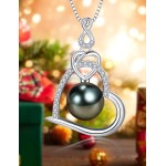 Geschenke für Frauen – Halskette mit schwarzen Tahiti-Perlen – Geschenk für Frau, Hochzeit, Geburtstag, Jahrestag, Schmuck – Mutter, Freundin, Muttertag, Geschenke für Mutter, Frauen, Valentinstag, Weihnachten