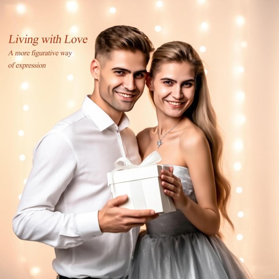 Unendlichkeits-Halskette für Damen, Herz-Halskette aus 925er-Sterlingsilber mit 5A-Zirkon, weißvergoldete verstellbare Kette, Geschenk zum Valentinstag, Geburtstag, Jahrestag für Ehefrau, Freundin, Mutter