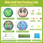 AOSITE Kleinkind-Golfset, 5-in-1-Klebe-Golfspielspielzeug für Kinder mit 3 Golfschlägern, Putting-Matte, 4-seitigem Chipping-Netz, Golfsport für Kinder, Indoor-Outdoor-Spielzeug, Kinder-Golfset, Aktivitätsparty, Geburtstagsgeschenk ab 3 Jahren