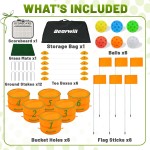 Bearwill Golf-Eimerspiel für Familie, Erwachsene und Kinder, tragbarer 6-Loch-Golfplatz mit Bällen und Flagge, Outdoor-/Indoor-Golfplatzspiel für Park, Strand, Rasen, Camping