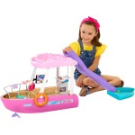 Barbie-Boot mit Pool und Rutsche, Traumboot-Spielset enthält mehr als 20 Teile wie einen Delfin und Zubehör Barbie-Boot mit Pool und Rutsche, Traumboot-Spielset enthält mehr als 20 Teile wie einen Delfin und Zubehör