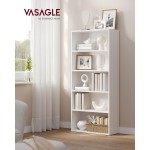 VASAGLE CUSTOS Collection – Bücherregal, 5-stöckiges Bücherregal, Bücherregal, offenes Aufbewahrungsregal, 23,9 x 59,9 x 132,8 Zoll, für Wohnzimmer, Heimbüro, Esszimmer, Wolkenweiß ULBC165T14
