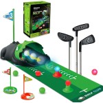 Verbessertes Kinderspielzeug-Golfset mit automatischem Dinosaurier-Golf-Return, LED-beleuchteten Nacht-Golfbällen, 3 Schlägern, Putting-Matte, Minigolf-Spielen für Kleinkinder von 3–8 Jahren, Indoor-Outdoor-Sportspielzeug für Jungen und Mädchen ab 3 Jahre Verbessertes Kinderspielzeug-Golfset mit automatischem Dinosaurier-Golf-Return, LED-beleuchteten Nacht-Golfbällen, 3 Schlägern, Putting-Matte, Minigolf-Spielen für Kleinkinder von 3–8 Jahren, Indoor-Outdoor-Sportspielzeug für Jungen und Mädchen ab 3 Jahre