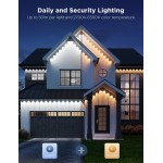 Govee Permanent Outdoor Lights Pro, 200 Fuß mit 120 RGBIC-LED-Leuchten für Tages- und Akzentbeleuchtung, 75 Szenenmodi für Außendekoration, IP67 wasserdicht, funktioniert mit Alexa, Google Assistant, Matter, Weiß