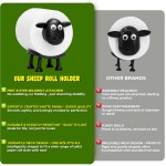 VELENTI Schaf-Toilettenpapierhalter, freistehendes Badezimmer-Set, 3D-gedruckt, lustiger, lustiger Toilettenpapierhalter mit schwarzen Schafen, Aufbewahrung von Seidenpapier, niedliche Badezimmerdekoration, X3, 3er-Set