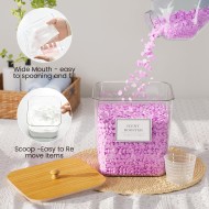 Aufbewahrungsbehälter für Wäschekapseln, übersichtliche Organisation und Lagerung im Waschraum, Behälter für Waschmittelpulver, mit Holzdeckeln und Etiketten, 3 + 1 Packung Aufbewahrungsbehälter für Wäschekapseln, übersichtliche Organisation und Lagerung im Waschraum, Behälter für Waschmittelpulver, mit Holzdeckeln und Etiketten, 3 + 1 Packung