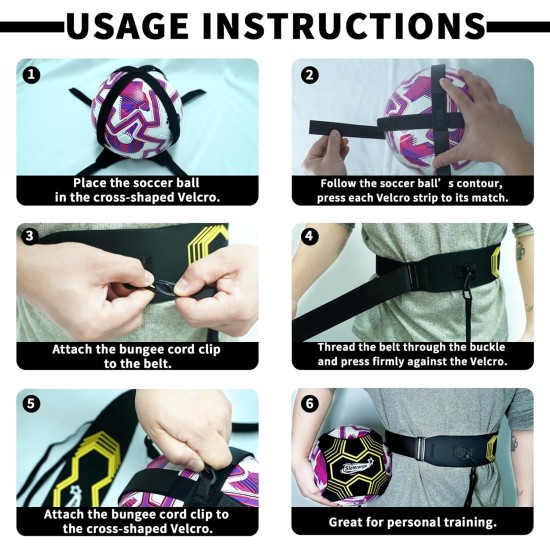 Fußball-Kick-Wurf-Solo-Übungs-Trainingshilfe – verstellbarer Hüftgurt für Kinder und Erwachsene mit elastischer Kordel, perfekt zur Verbesserung der Ballkontrollfähigkeiten (mehrere Ballgrößen), inklusive Aufbewahrungstasche Fußball-Kick-Wurf-Solo-Übungs-Trainingshilfe – verstellbarer Hüftgurt für Kinder und Erwachsene mit elastischer Kordel, perfekt zur Verbesserung der Ballkontrollfähigkeiten (mehrere Ballgrößen), inklusive Aufbewahrungstasche