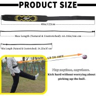 Fußball-Kick-Wurf-Solo-Übungs-Trainingshilfe – verstellbarer Hüftgurt für Kinder und Erwachsene mit elastischer Kordel, perfekt zur Verbesserung der Ballkontrollfähigkeiten (mehrere Ballgrößen), inklusive Aufbewahrungstasche