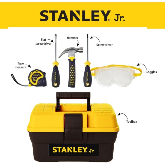 Stanley Jr – 5-teiliges Werkzeugset mit Werkzeugkasten Stanley Jr – 5-teiliges Werkzeugset mit Werkzeugkasten