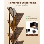 Casaottima Baum-Bücherregal mit LED-Lichtern, schmales Bücherregal mit 6 Ebenen für kleine Räume, hohes Aufbewahrungsregal aus Stahl und Holz mit Schrank, Heimdekoration und Organizer für Wohnzimmer/Schlafzimmer/Heimbüro, Vintage Casaottima Baum-Bücherregal mit LED-Lichtern, schmales Bücherregal mit 6 Ebenen für kleine Räume, hohes Aufbewahrungsregal aus Stahl und Holz mit Schrank, Heimdekoration und Organizer für Wohnzimmer/Schlafzimmer/Heimbüro, Vintage