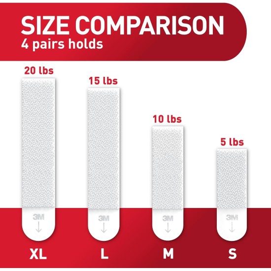 Command 20 lb XL 16 Paar schwere Bildaufhängestreifen (32 Streifen), beschädigungsfreie Aufhänger für Bilderrahmen, kein Werkzeug erforderlich, ideal für die Wanddekoration zu Hause, weißer Kleber Command 20 lb XL 16 Paar schwere Bildaufhängestreifen (32 Streifen), beschädigungsfreie Aufhänger für Bilderrahmen, kein Werkzeug erforderlich, ideal für die Wanddekoration zu Hause, weißer Kleber