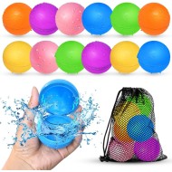 12 wiederverwendbare Wasserballons, Pool-Strand-Wasserspielzeug für Jungen und Mädchen, Outdoor-Sommerspielzeug für Kinder im Alter von 3–12 Jahren
