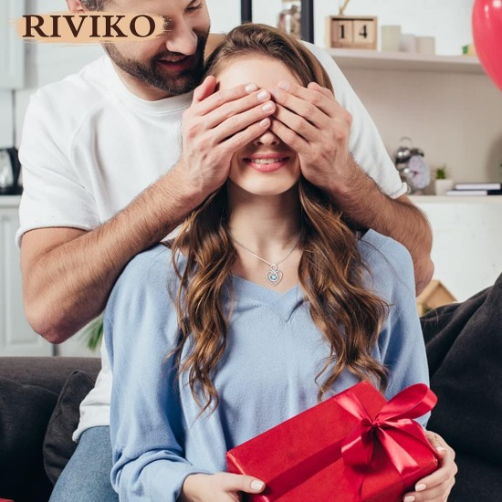 RIVIKO Unendlichkeits-Herz-Symbol-Halskette für Frauen, 925er Sterlingsilber, Liebesherz-Anhänger, Valentinstag, Jahrestag, Geburtstag, Weihnachten, Schmuck, Geschenke für Frauen, Mutter, Ehefrau, Schwester, ihre Freunde RIVIKO Unendlichkeits-Herz-Symbol-Halskette für Frauen, 925er Sterlingsilber, Liebesherz-Anhänger, Valentinstag, Jahrestag, Geburtstag, Weihnachten, Schmuck, Geschenke für Frauen, Mutter, Ehefrau, Schwester, ihre Freunde