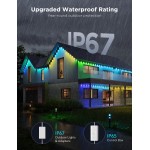 Govee Permanent Outdoor Lights Pro, 200 Fuß mit 120 RGBIC-LED-Leuchten für Tages- und Akzentbeleuchtung, 75 Szenenmodi für Außendekoration, IP67 wasserdicht, funktioniert mit Alexa, Google Assistant, Matter, Weiß