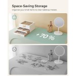 SONGMICS GISELLA-Kollektion – Schmuckkästchen-Organizer, 3-lagige Schmuckaufbewahrung mit 2 Schubladen, glänzende Metallbeschläge, Glasdeckel, modern, 8 x 9,1 x 5,3 Zoll, Wolkenweiß und Goldfarbe UJBC239WT SONGMICS GISELLA-Kollektion – Schmuckkästchen-Organizer, 3-lagige Schmuckaufbewahrung mit 2 Schubladen, glänzende Metallbeschläge, Glasdeckel, modern, 8 x 9,1 x 5,3 Zoll, Wolkenweiß und Goldfarbe UJBC239WT