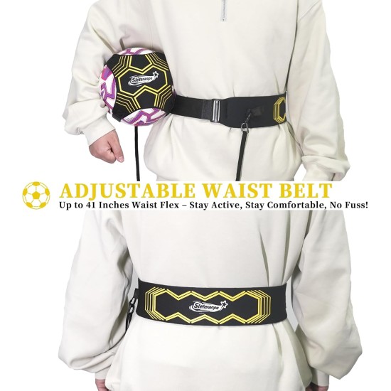 Fußball-Kick-Wurf-Solo-Übungs-Trainingshilfe – verstellbarer Hüftgurt für Kinder und Erwachsene mit elastischer Kordel, perfekt zur Verbesserung der Ballkontrollfähigkeiten (mehrere Ballgrößen), inklusive Aufbewahrungstasche Fußball-Kick-Wurf-Solo-Übungs-Trainingshilfe – verstellbarer Hüftgurt für Kinder und Erwachsene mit elastischer Kordel, perfekt zur Verbesserung der Ballkontrollfähigkeiten (mehrere Ballgrößen), inklusive Aufbewahrungstasche