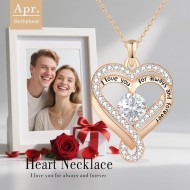 Geburtsstein-Herz-Halsketten für Frauen, Unendlichkeits-Anhänger aus S925-Sterlingsilber, Schmuck für Frauen, Hochzeitstag, Geburtstag, Muttertagsgeschenke für Mutter, Mutter, Ehefrau, Freundin