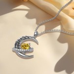 Distanz-Valentinstagsgeschenk „I Love You to The Moon and Back“-Halskette für Frauen, S925-Sterlingsilber-Herz-Geburtsstein-Halskette „Forever Love“, Jubiläums-Geburtstags-Schmuckgeschenke für ihre Ehefrau