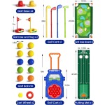 KINGTOP Kleinkind-Golfset mit Putting-Matte und Cornhole-Board, Kinder-Golfschläger von 3–5 Jahren mit 10 Bällen, 4 Schlägern, 2 Löchern und Wagen, Sportspielzeug für Kleinkinder im Innen- und Außenbereich