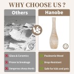 Hanobe-Bodenvase, Heimdekoration: 55,9 cm hohe, dekorative Holzvasen für das Wohnzimmer, große rustikale Bauernhaus-Boho-Vase für Esstisch, Herzstück, Schlafzimmer, Ecke, Flur Hanobe-Bodenvase, Heimdekoration: 55,9 cm hohe, dekorative Holzvasen für das Wohnzimmer, große rustikale Bauernhaus-Boho-Vase für Esstisch, Herzstück, Schlafzimmer, Ecke, Flur