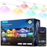 Govee Permanent Outdoor Lights Pro, 200 Fuß mit 120 RGBIC-LED-Leuchten für Tages- und Akzentbeleuchtung, 75 Szenenmodi für Außendekoration, IP67 wasserdicht, funktioniert mit Alexa, Google Assistant, Matter, Weiß