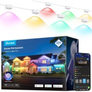 Govee Permanent Outdoor Lights Pro, 200 Fuß mit 120 RGBIC-LED-Leuchten für Tages- und Akzentbeleuchtung, 75 Szenenmodi für Außendekoration, IP67 wasserdicht, funktioniert mit Alexa, Google Assistant, Matter, Weiß
