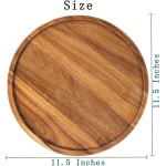 11,5 Zoll Kerzenhalter-Tablett, Heimdekoration, rundes Holztablett für Couchtisch, kleine dekorative Serviertabletts aus Holz für Zuhause